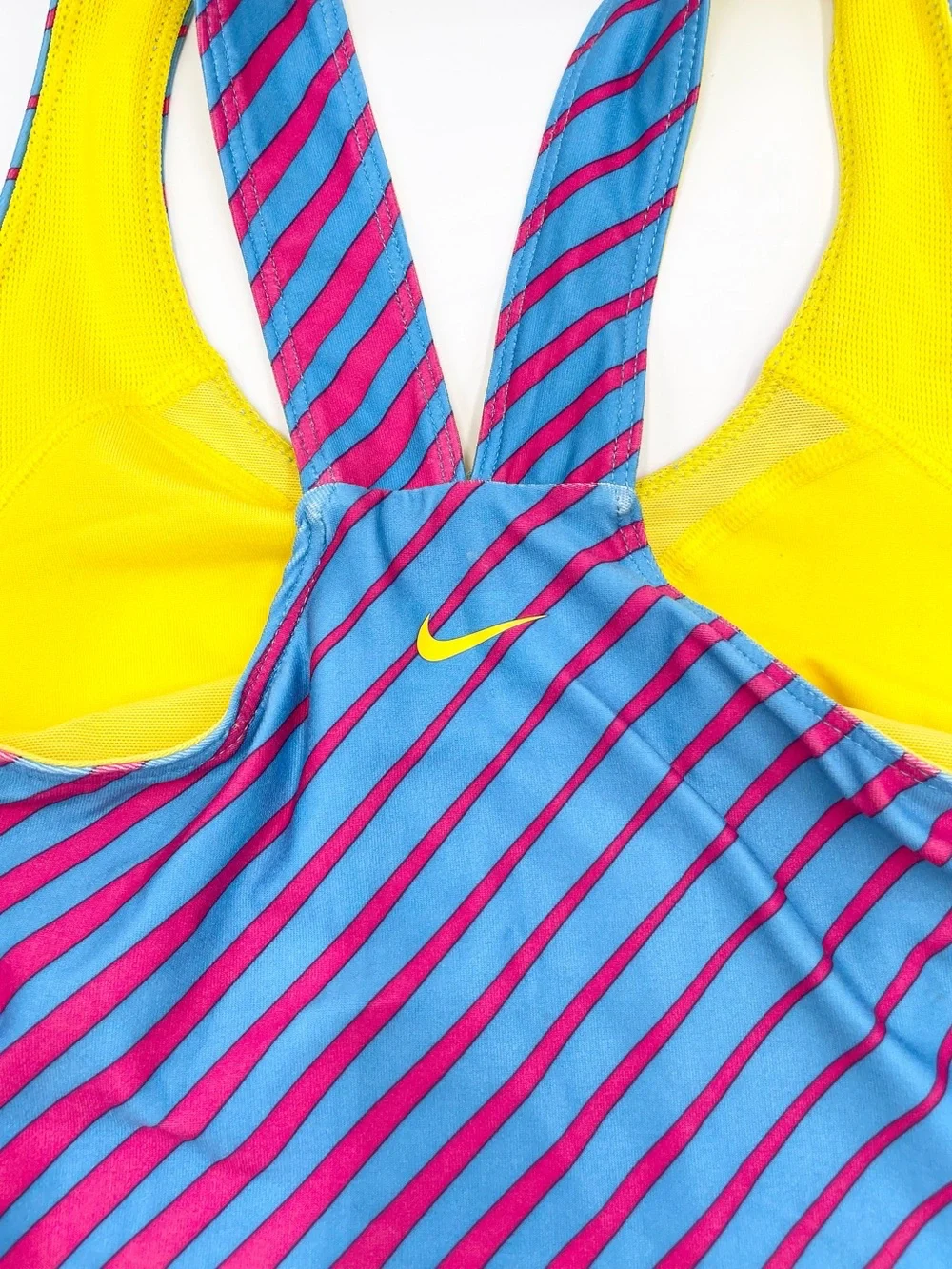 Vintage 2000s Y2K Nike Fit Dry Tight Fit Tank Top Size Small Blue Pink Colorful